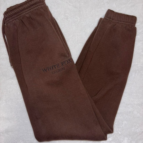 White Fox Boutique Pants - White Fox Boutique Brown Track Pants